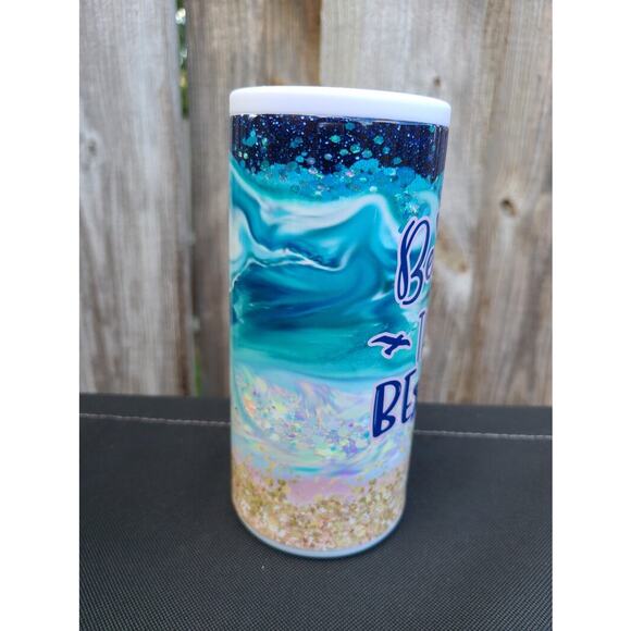 Beauty & The Beach Skinny Can Cooler / Hard Surface Slim Can Holder - Picture 4 of 9